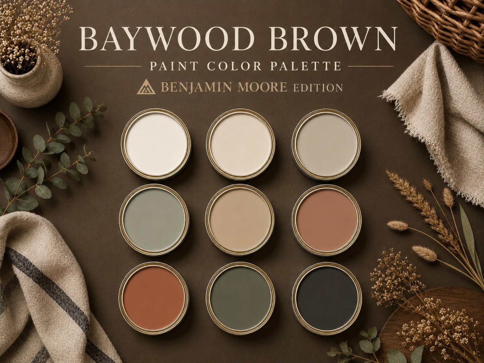 Baywood Brown Paint Palette (Benjamin Moore Colors)