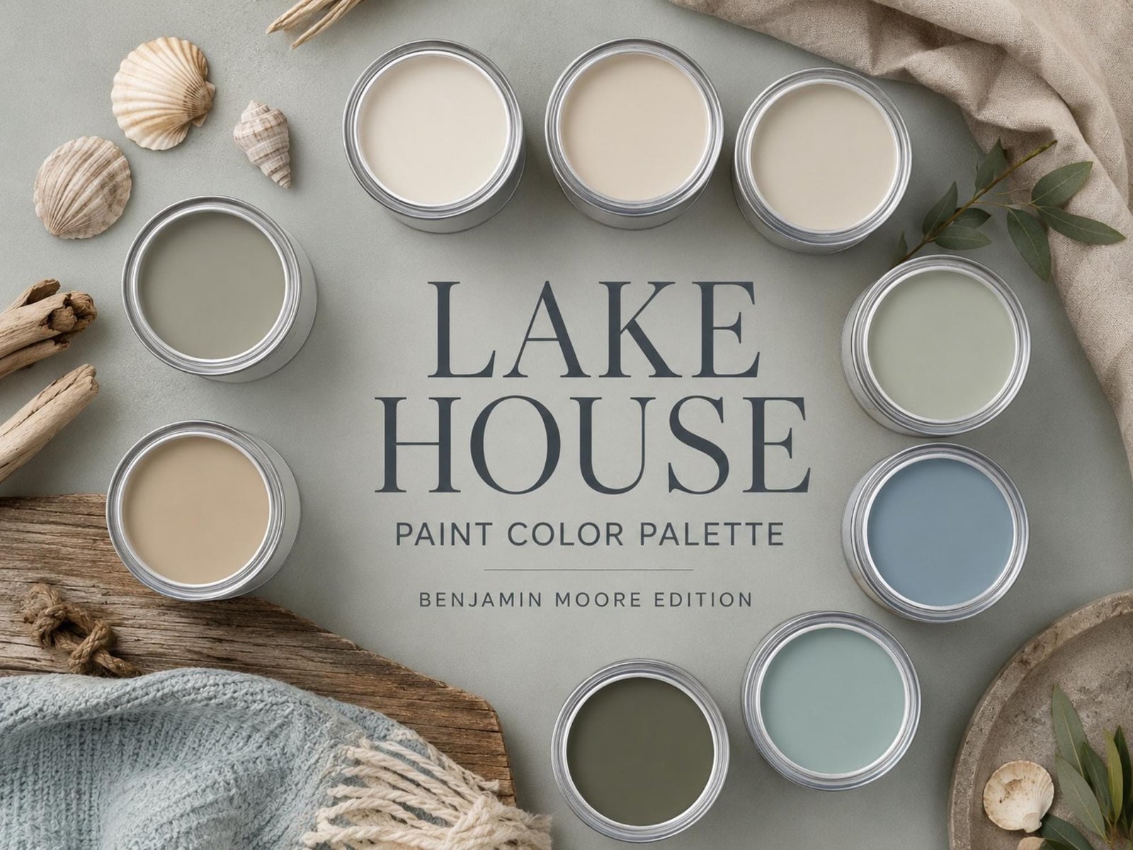 Lake House Paint Color Palette (Benjamin Moore Colors)