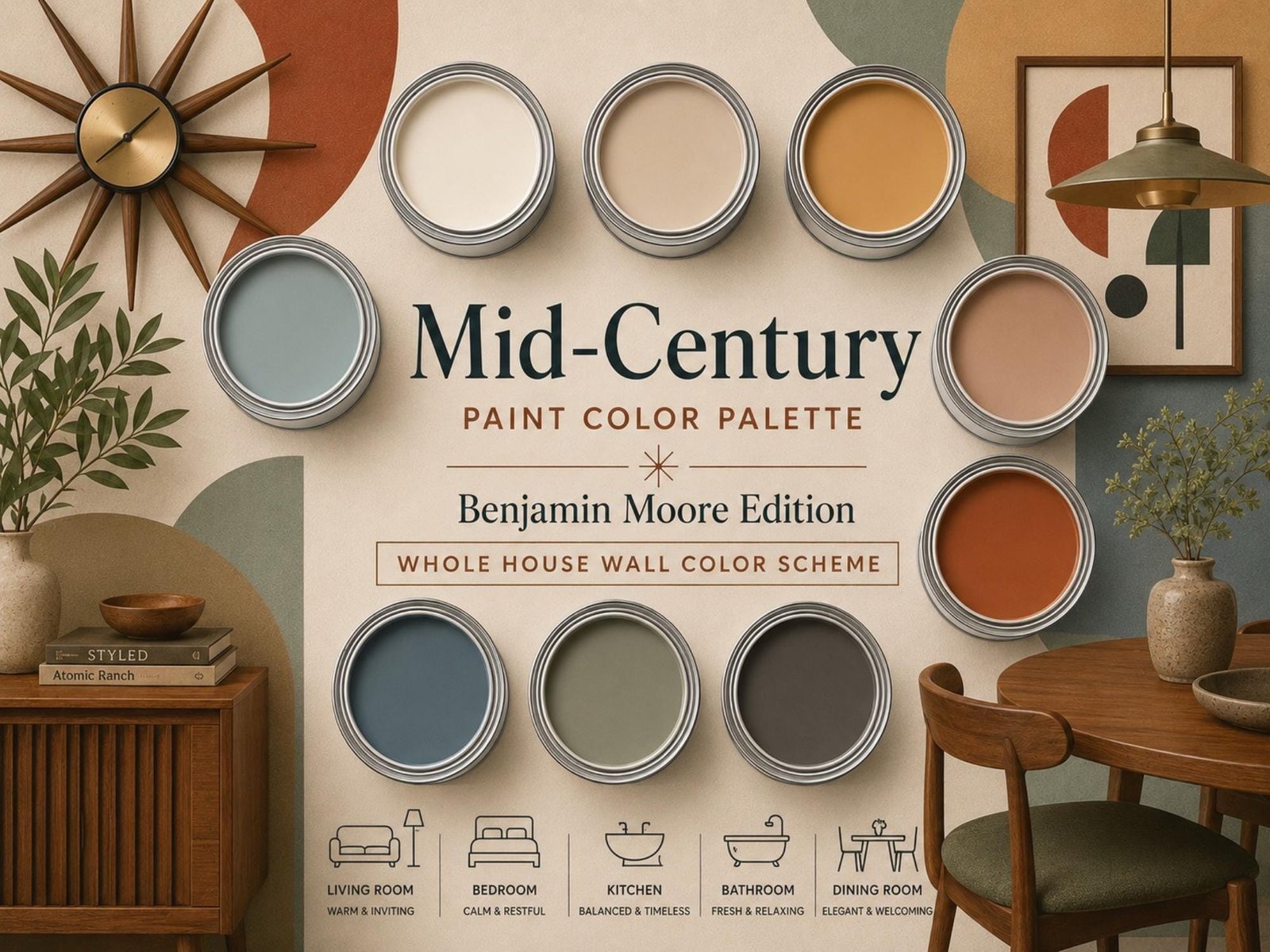 Mid Century Color Palette (Benjamin Moore Colors)