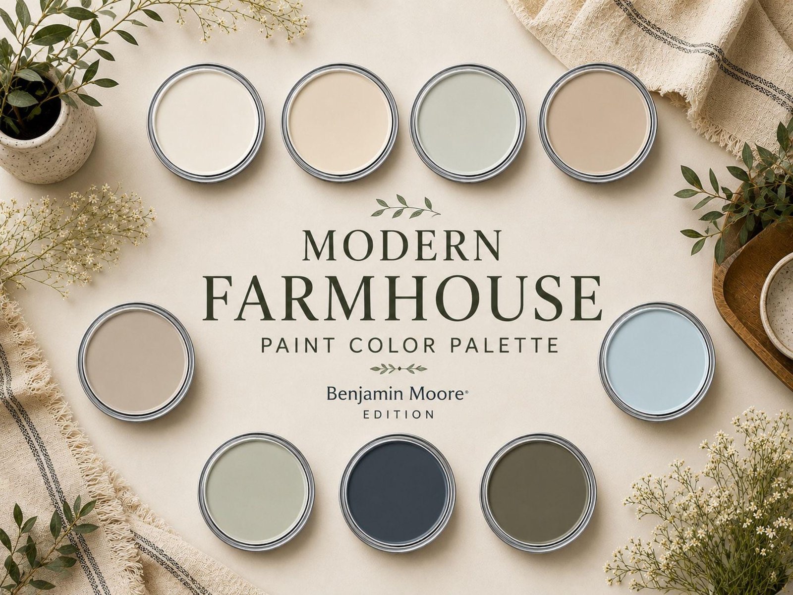 Modern Farmhouse Paint Color Guide (Benjamin Moore Colors)