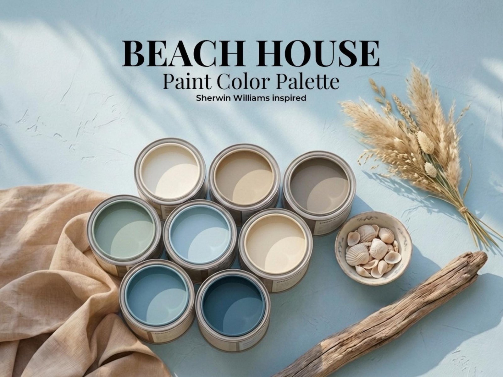 Beach House Wall Paint Palette (Sherwin-Williams Colors)