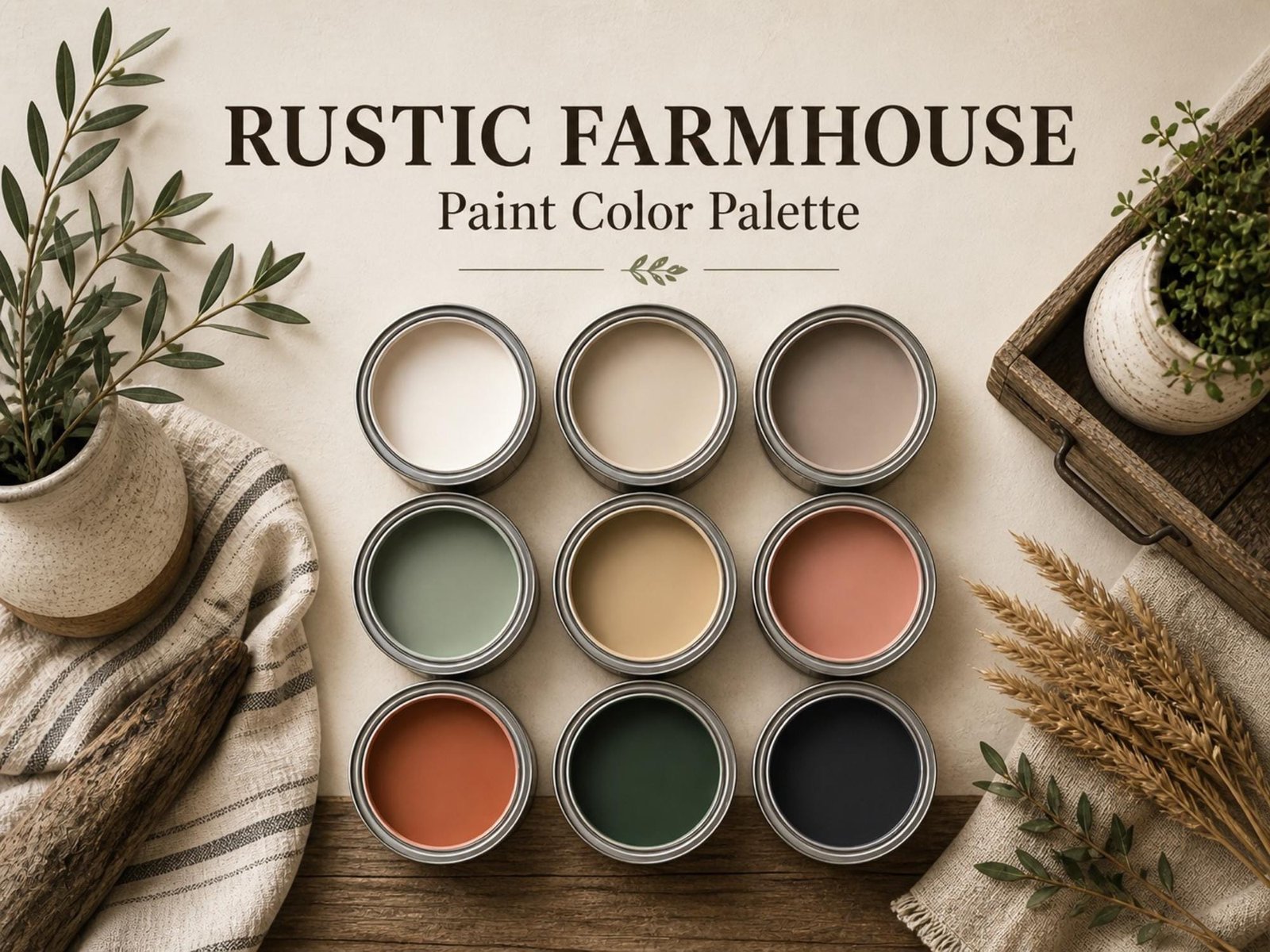 Rustic Farmhouse Paint Palette (Sherwin-Williams Colors)